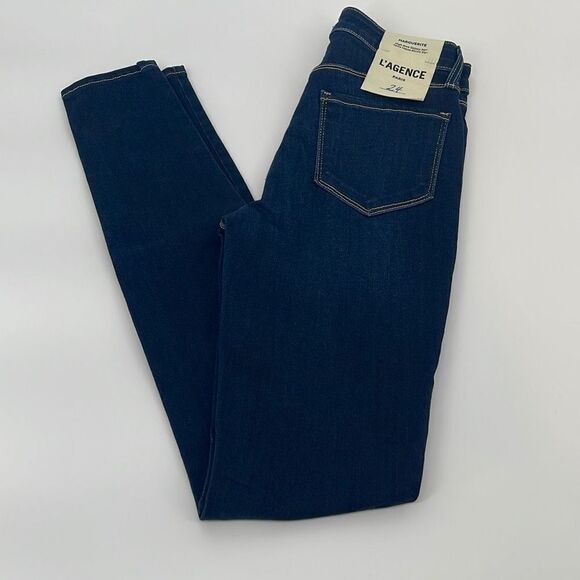 L’AGENCE Marguerite Jean‎ High Rise Skinny Stretch Columbia Blue Size 24 - Picture 2 of 12